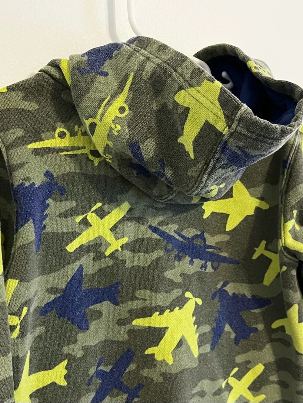Gymboree Airplane Camo Pullover Hoodie Toddler Boys 2T-3T Fleece Lined
